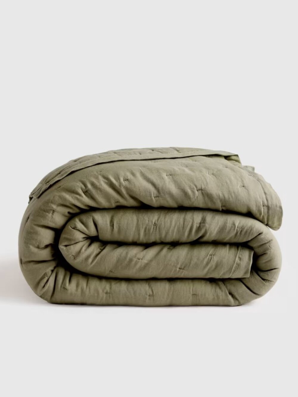 Quince Queen European Linen Dream Quilt - Willow Green (Open Box) Twin